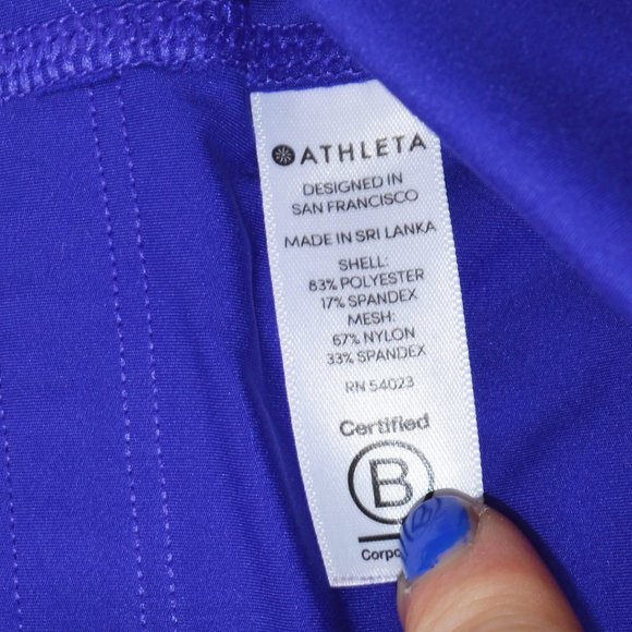Athleta Velocity Laser Cut Capri Blue Leggings Size S - Picture 10 of 10